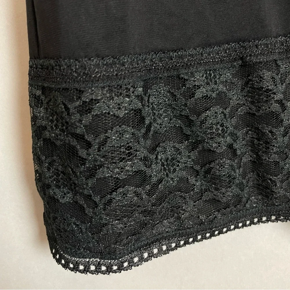 Vintage Full Slip Black Lace Sissie Women Lingerie Retro Pin-Up Girl Classic - Picture 10 of 10